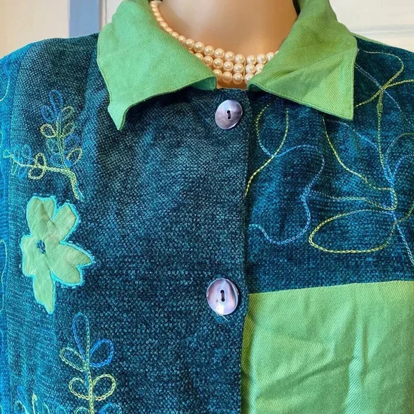 Retro Choices Artsy Boho Y2K Art to wear  Buttons Up Cozy Jacket Women Plus 1X - Picture 6 of 8